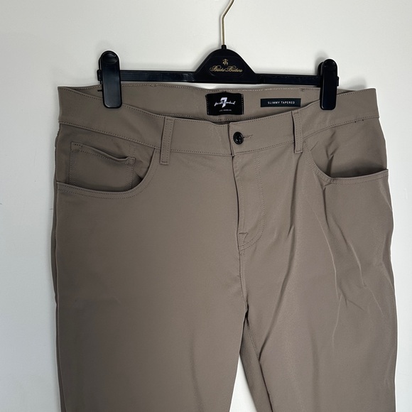 7 For All Mankind Tan skinny tapered Chinos 38 - Picture 2 of 8